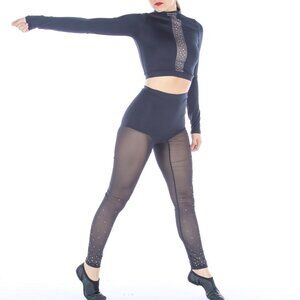 Weissman Jazz/Contemporary/Tap Dance Costume Black 2Pc Set